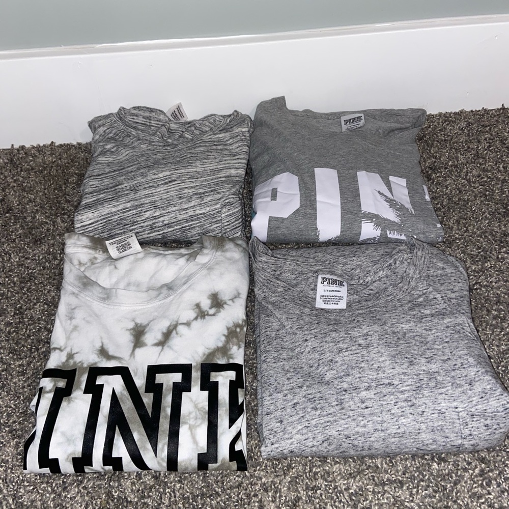 Victoria secret pink long sleeve t shirt lot